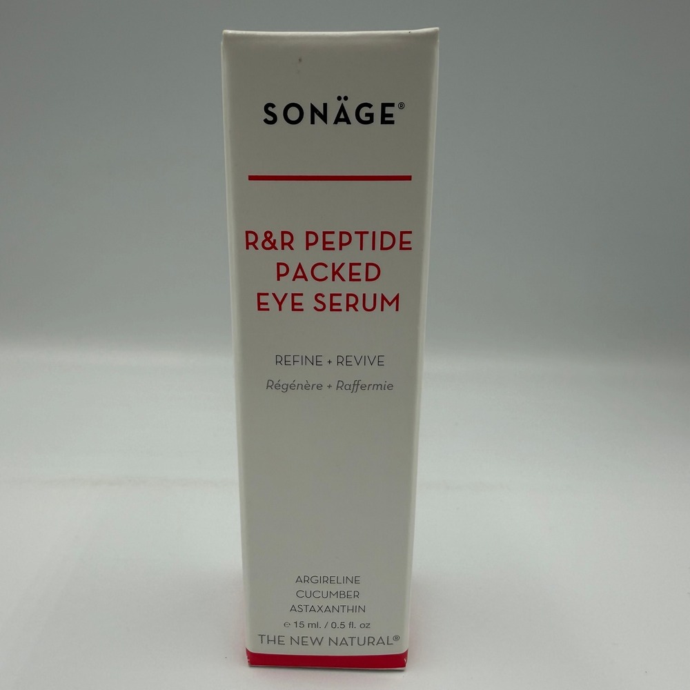 Sonage R&R Peptide Packed Eye Serum Refine + Revive 0.5 fl oz 15ml New in Box